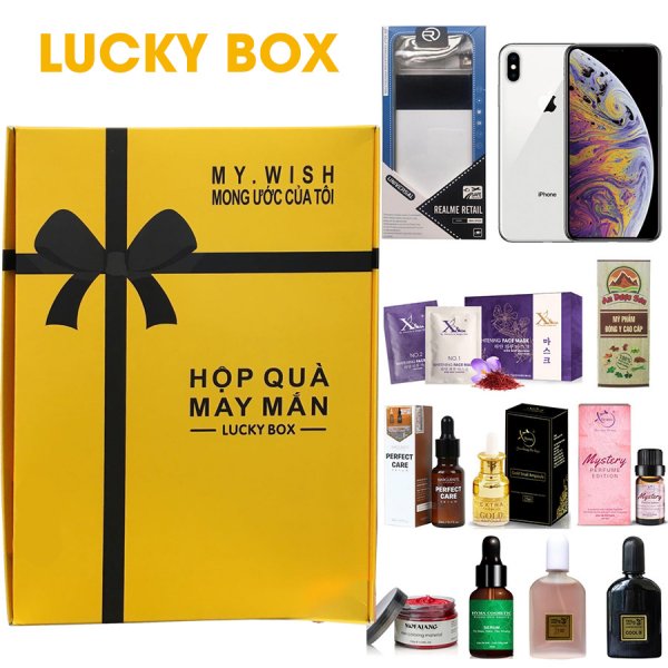 8938511722185 Hộp quà ngẫu nhiên may mắn Lucky Gift Box XBeauty. Mua là có quà, cơ hội trúng ngay iPhone XS, Sạc dự phòng, và hàng trăm sản phẩm khác